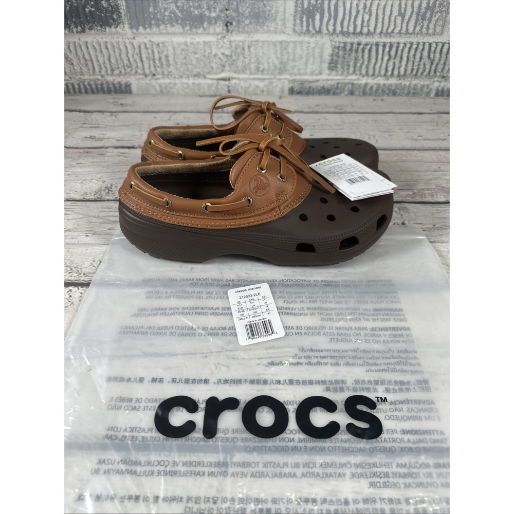 Crocs Classic Islander Men's Clogs Shoe Size 11 NWT espresso/brown